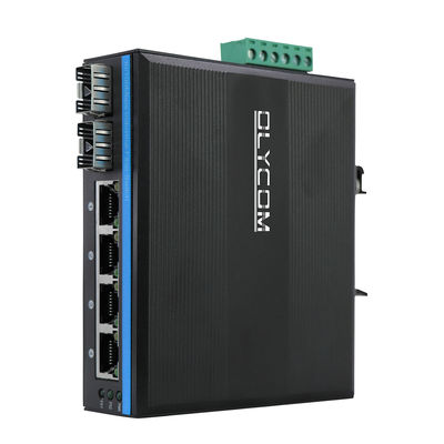 Sakelar Jaringan Industri 6 Port Fast Ethernet 10/100Mbps Jaringan Fiber Realtek Tidak Terkelola