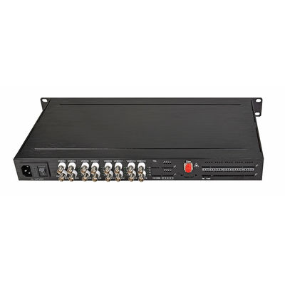 16 Port AHD/CVI/TVI Video Converter HD 1080P Pada Single Mode Fiber Optics AC 220V Input