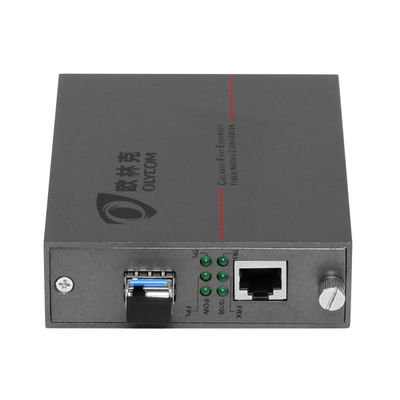 Abu-abu POE Fiber Optic Ethernet Media Converter LC Fiber SFP Megabit 10/100M