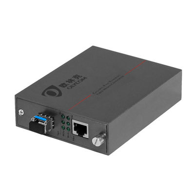 Abu-abu POE Fiber Optic Ethernet Media Converter LC Fiber SFP Megabit 10/100M