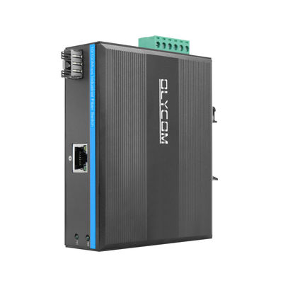 Konverter Media Poe Industri 15.4W 30W Ukuran Mini Ethernet Din Ce Mini yang Tidak Dikelola Cepat