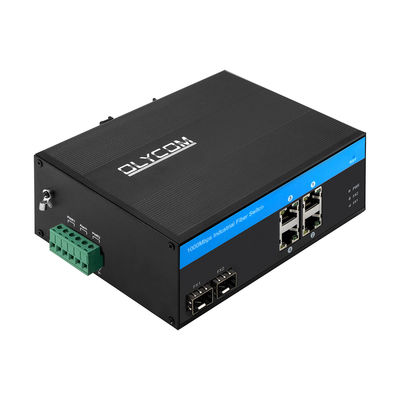 OEM Din Mount Ethernet Industrial Network Switch Dua Port Serat 1000MM