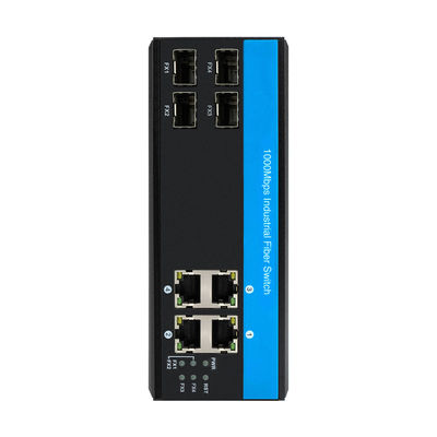 Sakelar Serat Gigabit 8 Port Jaringan Industri SFP Tidak Dikelola CE Peringkat IP40
