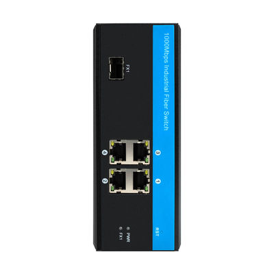 4 Port Jaringan Industri Gigabit Ethernet Switch, Din Rail Gigabit Switch Satu Slot SFP