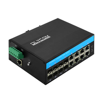 IP40 Manageable Switch 8 Port Dengan 8 Port Fiber SFP Dan 1 Port Konsol