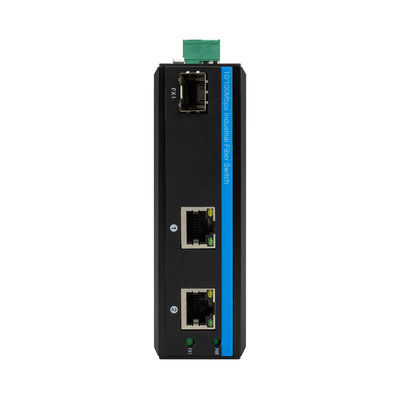 2 RJ45 Port Industrial Ethernet Switch Poe, Sakelar Serat Tidak Terkelola IP40