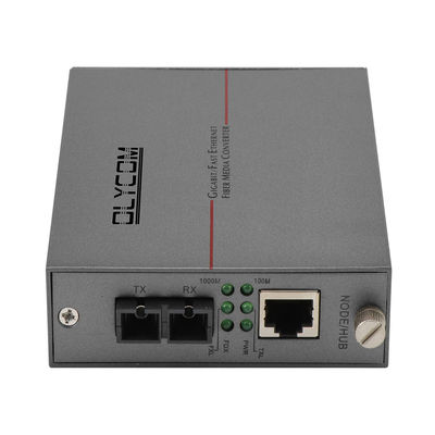 Single Mode Fiber Media Converter Gigabit Ethernet DC5V 2U Chassis dipasang Tidak dikelola