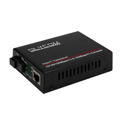 Konverter Media WDM Serat Tunggal Gigabit Tidak Terkelola Dapat Dipasang di Rak 14 Slot 20KM