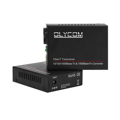 Konverter Media Optik Serat WDM Tunggal Gigabit Rak 14-Slot Tidak Terkelola Dapat Dipasang 20KM