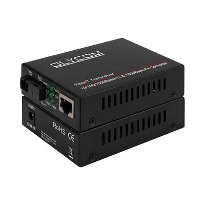 Gigabit PoE Media Converter Singmode SC Fiber 20km 1310/1550nm DC48V Tidak dikelola