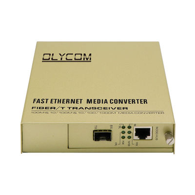 Konverter Media Serat Tunggal SFP 10/100Mbps Input AC Tidak Terkelola LFPT 2KM 20KM CE