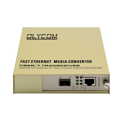SFP Slot Rack Media Converter 1310nm Single Mode Fiber Ethernet Converter Tidak dikelola