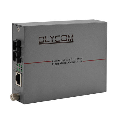 30W PoE Media Converter Gigabit Fiber Optic Ethernet Rack Dipasang Duplex SC Port AC Input