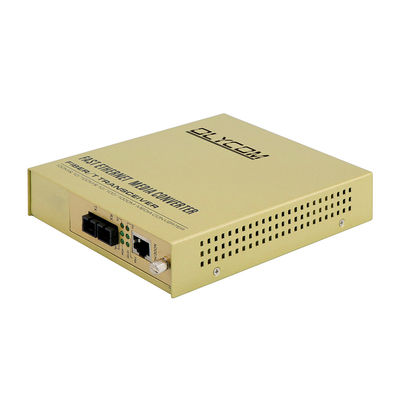Konverter Media Fiber 10/100Mbps Megabit Ethernet Input AC 220V Serat Ganda Tidak Terkelola