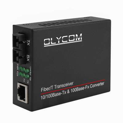 10/100M PoE Media Converter Serat optik Ethernet 48V SC Fiber ganda Untuk IPC CE