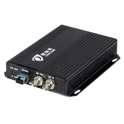 1080P HD SDI Video Fiber Extender Optical Converter Single Mode 20km Dengan Loopout Lokal 12V