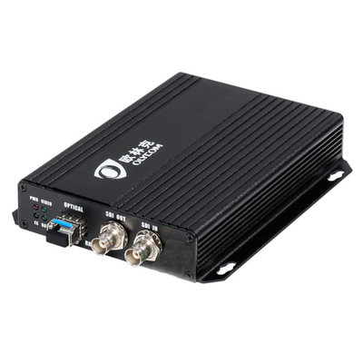 12V 1080P FHD SDI Video To Fiber Optic Converter Singlemode 20km Dengan Loopout Lokal