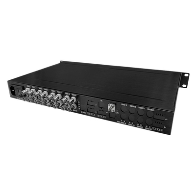 16 Port AHD CVI TVI CVBS Video ke Konverter Serat HD 1080P CCTV Pemantauan AC220V