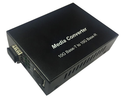10G RJ45 SFP+ Media Converter 1000M 2.5G 5G Kecepatan Sensing Otomatis Tidak dikelola 12VDC CE