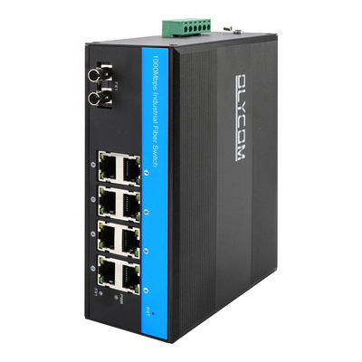 Kompak dan mudah dipasang 8 Port Industrial Fiber Switch dengan DIN Rail Mounting
