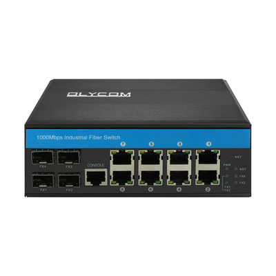 12 Port Industrial Managed Ethernet Switch dengan 2.5G Fiber ERPS Ring L2 Manageable