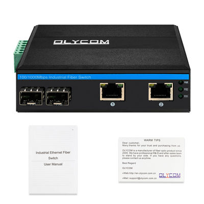 Unmanaged 4 Port Gigabit Ethernet Switch Harded Case SFP Slots IP40 DC24V