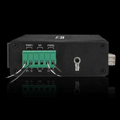 2 Port 30W Gigabit Industrial Ethernet Fiber Media Converter Pemasangan DC48V Din Rail