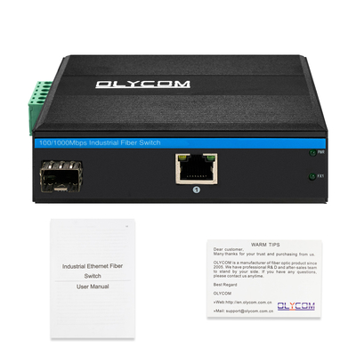 Input Daya Ganda 2 Port Industri Ethernet Media Converter Gigabit Din Rail Mounting Ukuran Mini